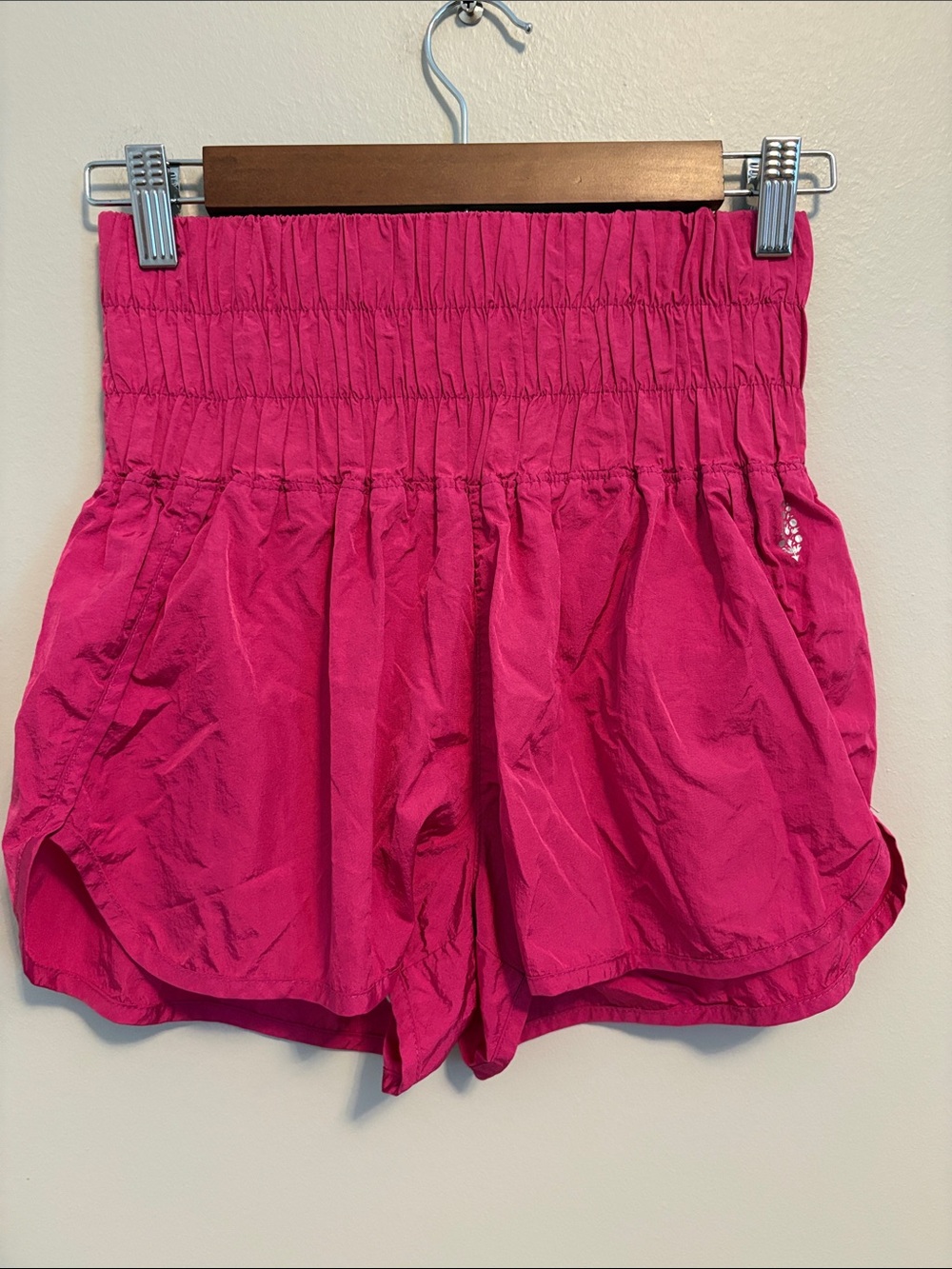 FP Movement by Free People Hot Pink Smocked-Waist Athletic Shorts